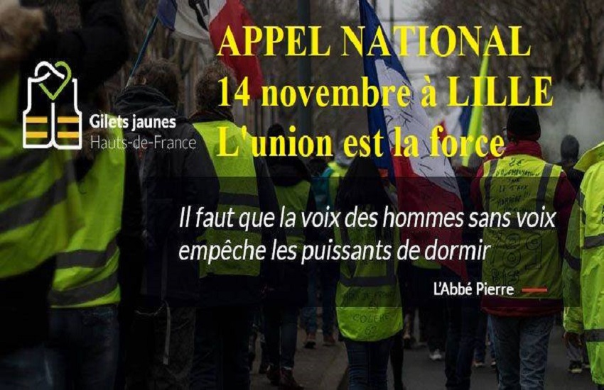 Manifestation nationale à Lille 14 novembre 2020 pour les 2 ans des GJ