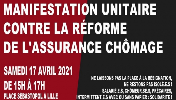 manifestation avec les interluttants contre la réforme du chômage