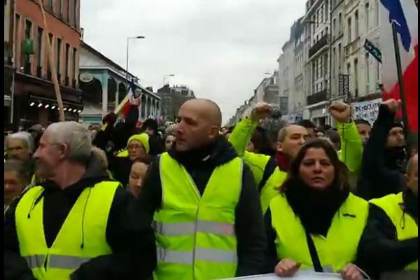 Manifestation gilets jaunes Lille 12 Janvier